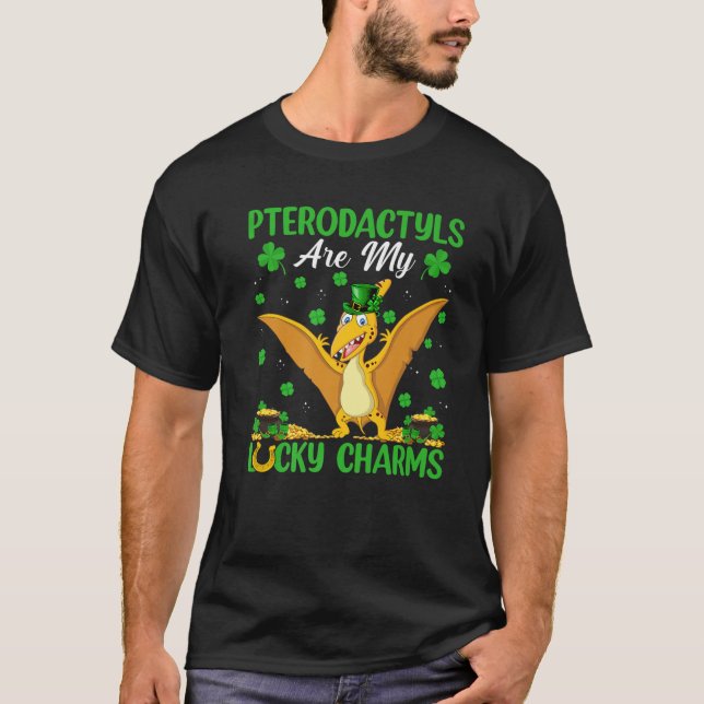 Pterodactyl Are My Lucky Charms Pterodactyl St Pat T-Shirt (Front)