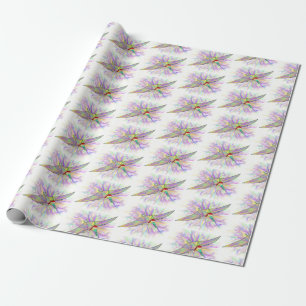 Pterodactyl colourful Rainbow Artsy Xmas Dinosaur Wrapping Paper