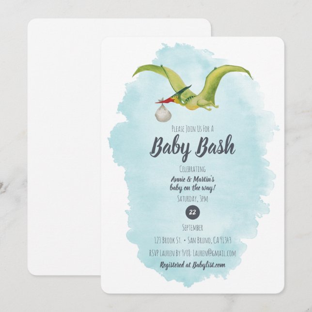 Pterodactyl Delivery Invitation (Front/Back)