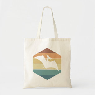 Pterodactyl Dinosaur Silhouette on vintage sunset Tote Bag