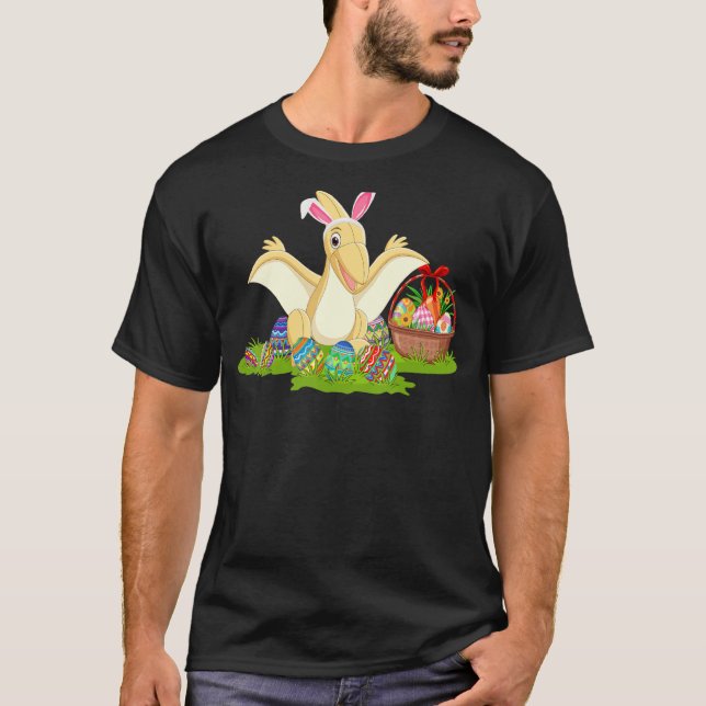 Pterodactyl Easter Egg Hunt Bunny Pterodactyl East T-Shirt (Front)