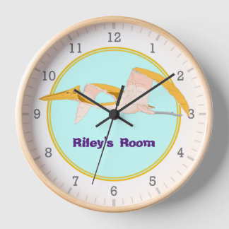 Pterodactyl Flying Dinosaur Personalized Room Wall Clock