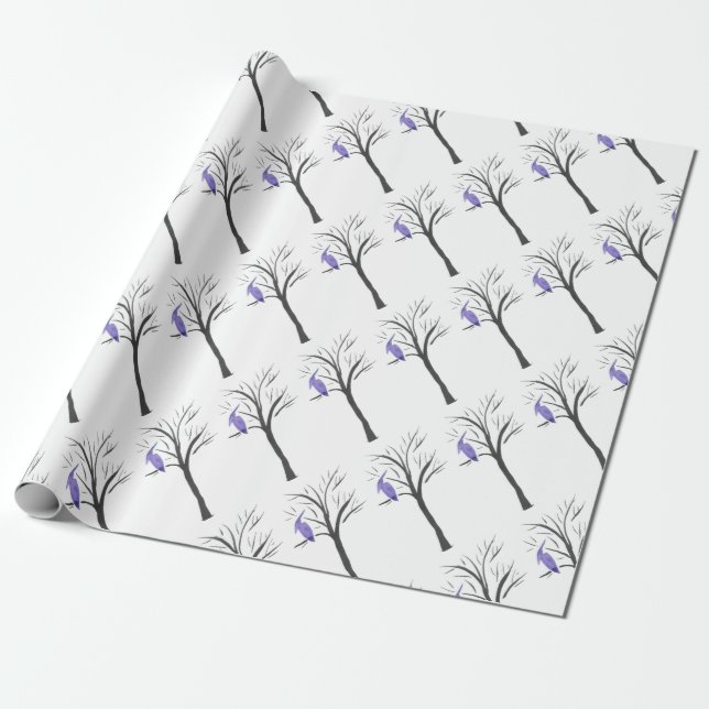 Pterodactyl In A Tree Wrapping Paper (Unrolled)