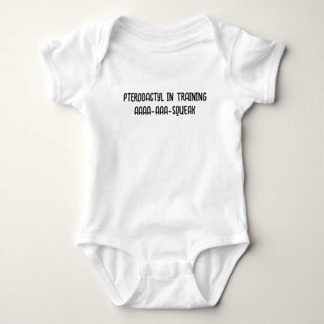 Pterodactyl in Training Humourous Baby Bodysuit (Front)