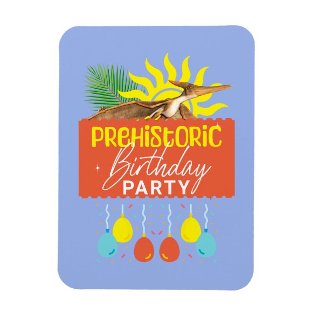 Pterodactyl Prehistoric Birthday Party Magnet (Vertical)