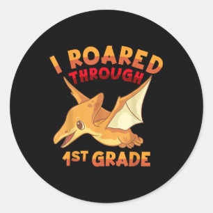 Pterodactyl School Start Outfit For Paleontologist Classic Round Sticker