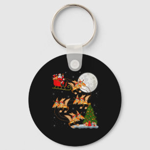 Pterodactyls Dinosaur Bird Santa Sleigh Flying Chr Key Ring