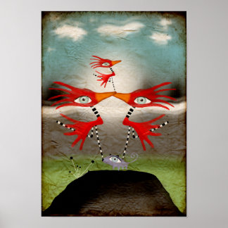 Pterodactylus family mother father baby Print