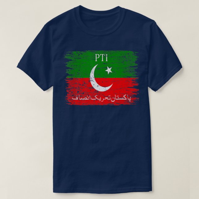 PTI Flag Imran Khan Pakistan Flag Pakistani Pride  T-Shirt (Design Front)