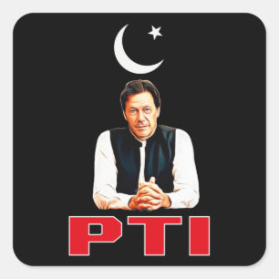 PTI Pakistani Party Support Imran Khan Square Sticker