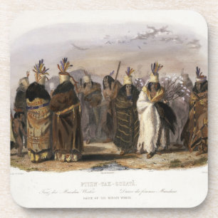 Ptihn-Tak-Ochata, Dance of the Mandan Women, plate Coaster