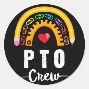 Pto crew parent school volunteer board mum parent classic round sticker