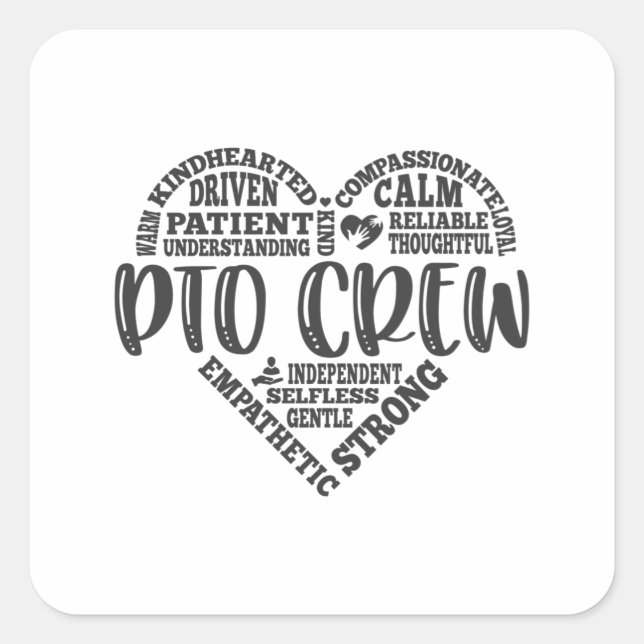 PTO crew, parent teacher organisation Square Sticker (Front)