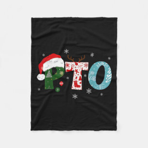 Pto Santa Hat Reindeer Parent Teacher Organisation Fleece Blanket