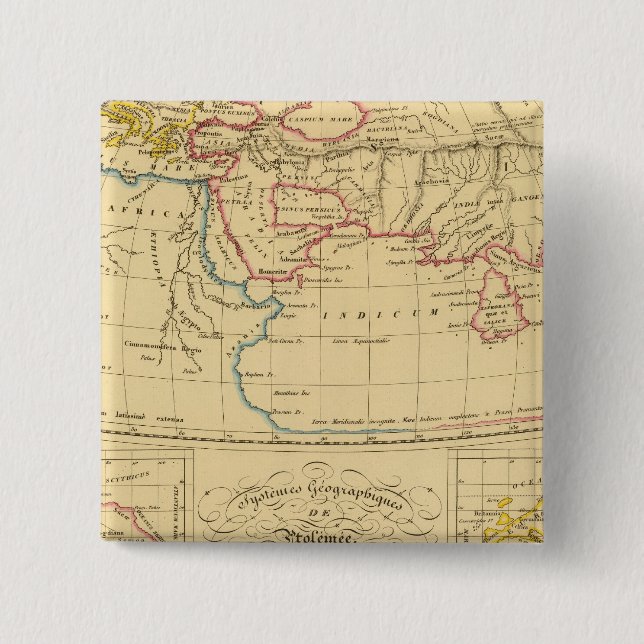 Ptolemy's Geography 15 Cm Square Badge (Front)