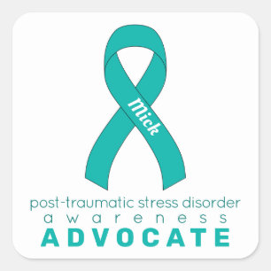 PTSD Advocate White  Square Sticker
