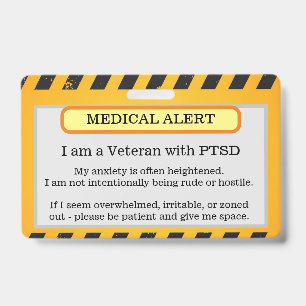 PTSD Alert Badge ID Badge