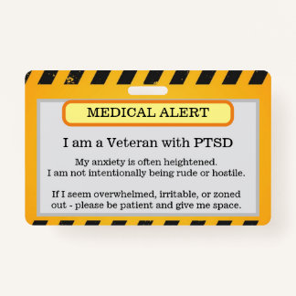 PTSD Alert Badge ID Badge