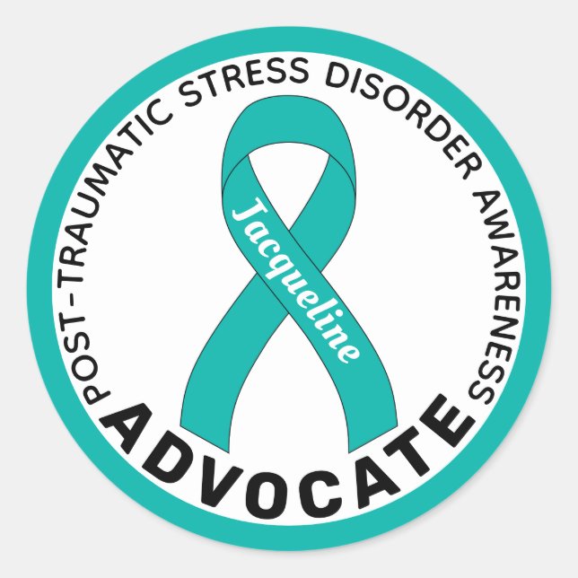PTSD Awareness Advocate White Round Sticker (Front)