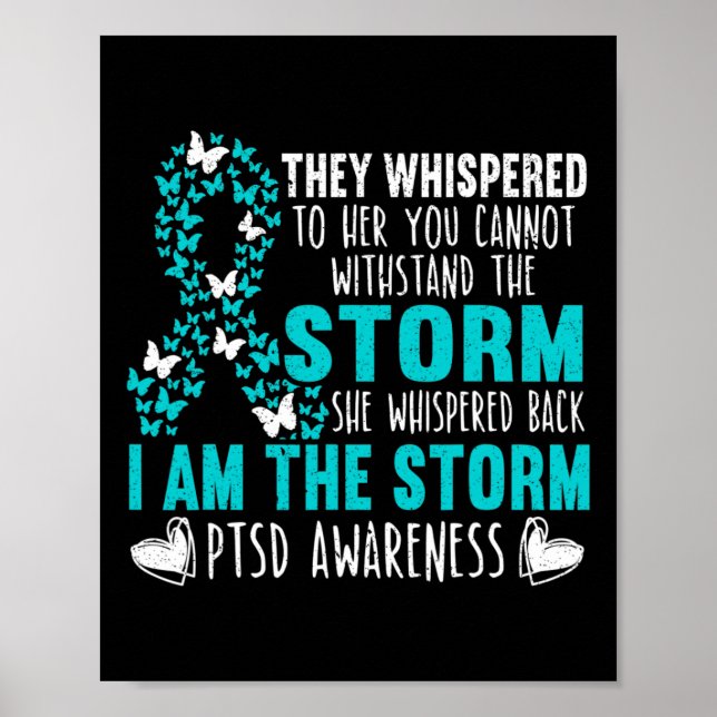 Ptsd Awareness Butterfly Posttraumatic Stress Diso Poster (Front)