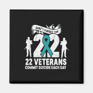 Ptsd Awareness Dont Forget The 22 Veterans Teal Ri Magnet
