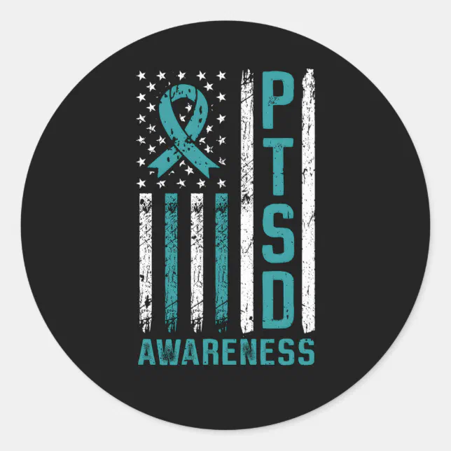 Ptsd Awareness Flag Post Traumatic Stress Disorder Classic Round ...