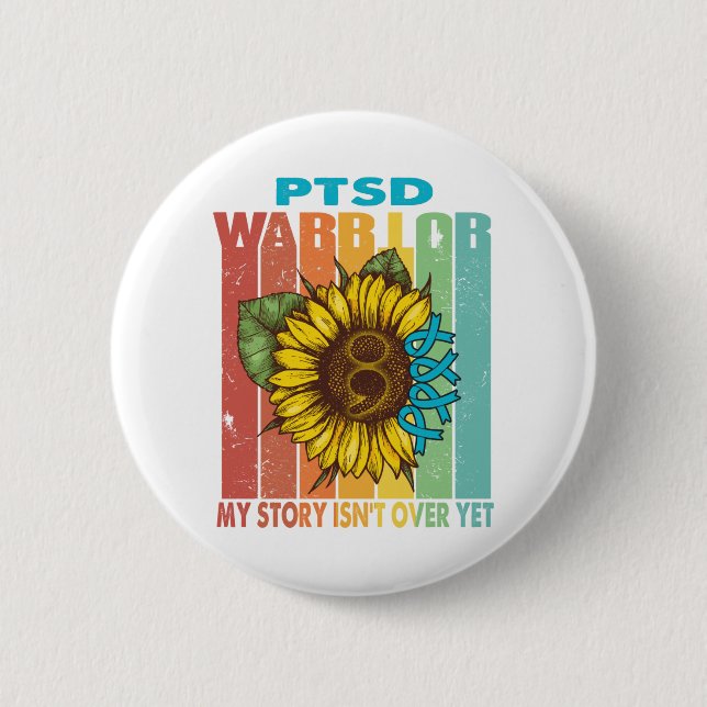PTSD Awareness Month Ribbon Gifts 6 Cm Round Badge (Front)