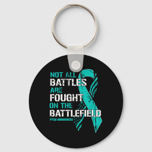 Ptsd Awareness Not Battles Teal Ribbon Mental Key Ring