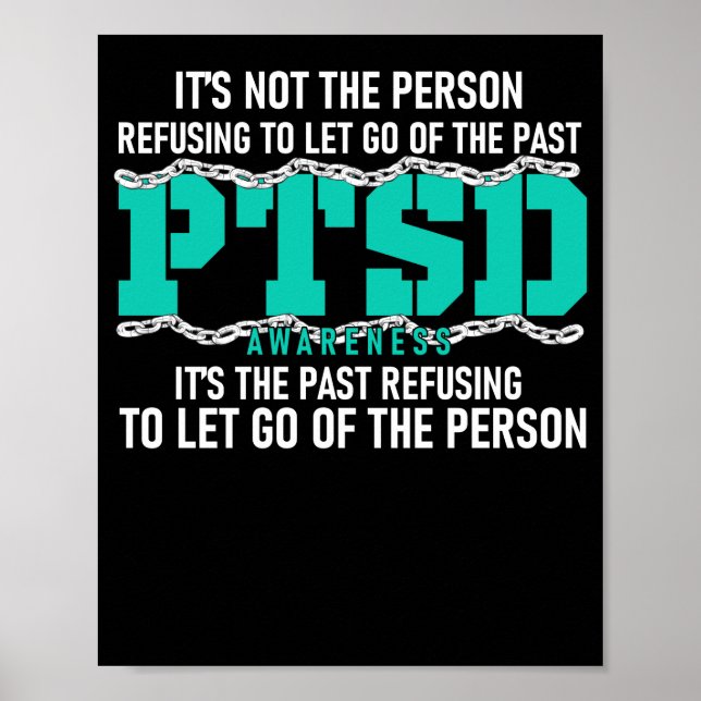 PTSD Awareness PTSD Awareness Teal Ribbon Poster (Front)