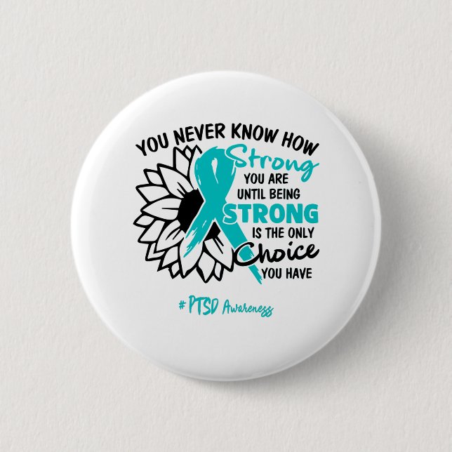 PTSD Awareness Ribbon Support Gifts 6 Cm Round Badge (Front)