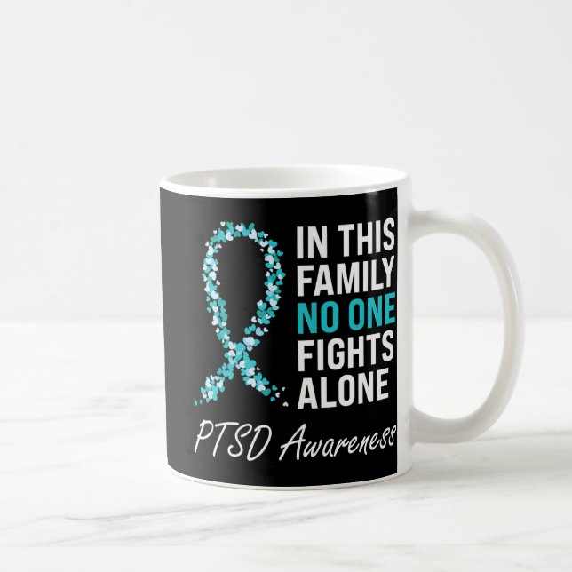 PTSD Awareness Teal Ribbon  Coffee Mug (Right)