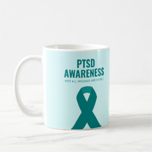 PTSD Awareness Teal Ribbon Coffee Mug