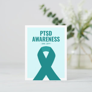 PTSD Awareness Teal Ribbon Postcard