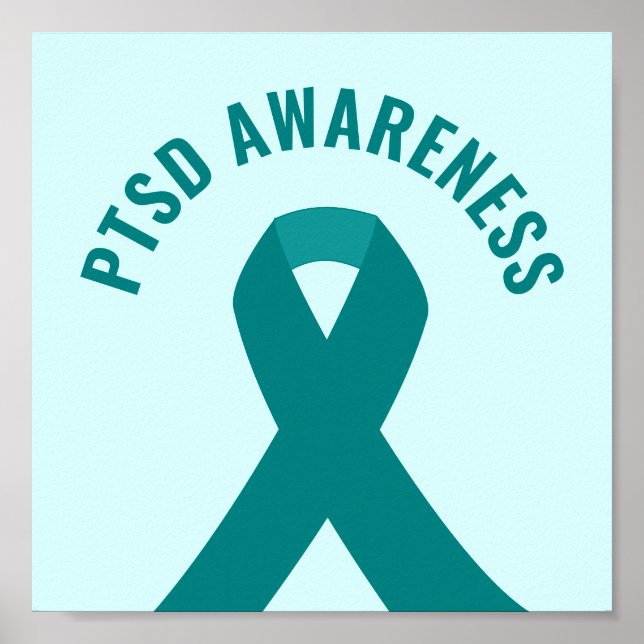 PTSD Awareness Teal Ribbon Poster (Front)