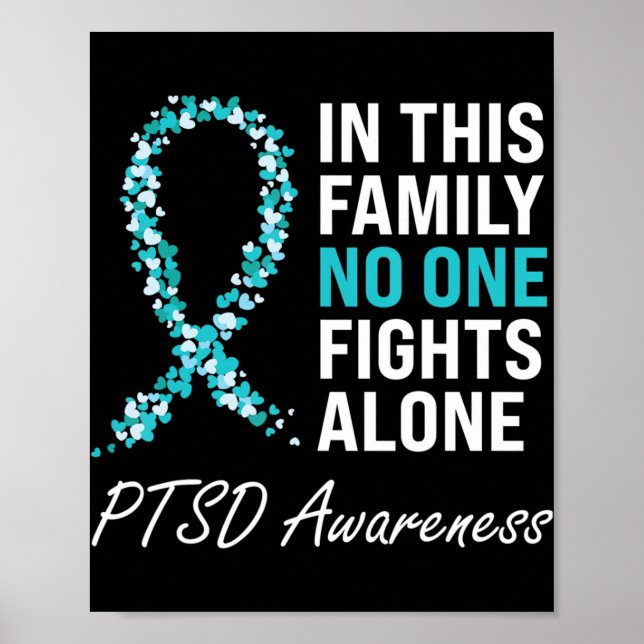 PTSD Awareness Teal Ribbon  Poster (Front)