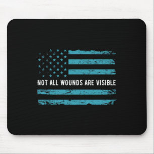 Ptsd Awareness Us Flag In Teal Colour T Warrior Gi Mouse Mat
