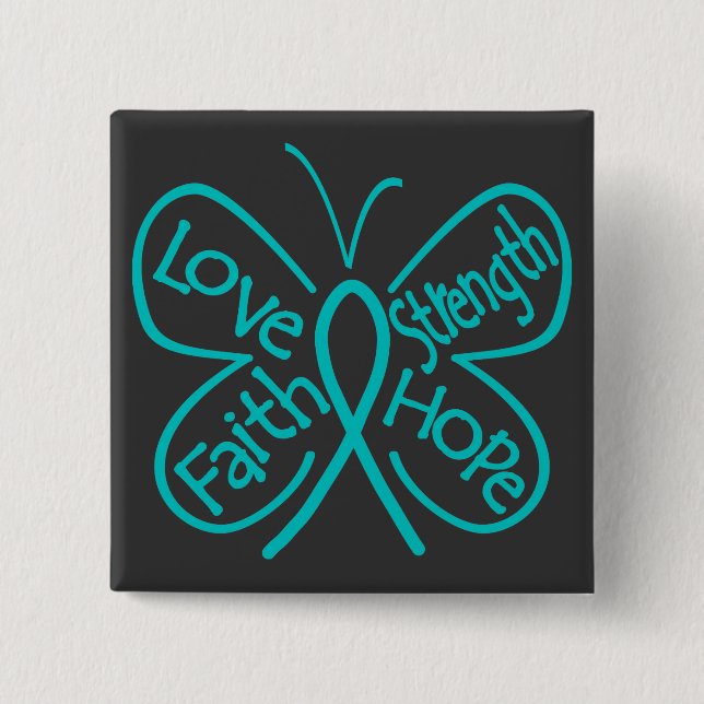 PTSD Butterfly Inspiring Words 15 Cm Square Badge (Front)