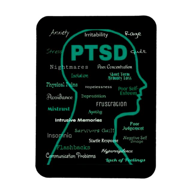 PTSD Head/Symptoms Magnet (Vertical)