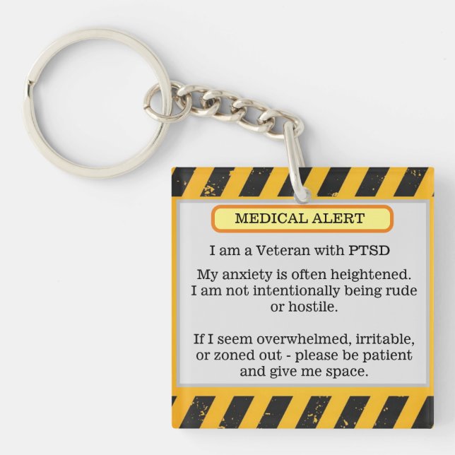 PTSD Medical Alert  Key Ring (Front)