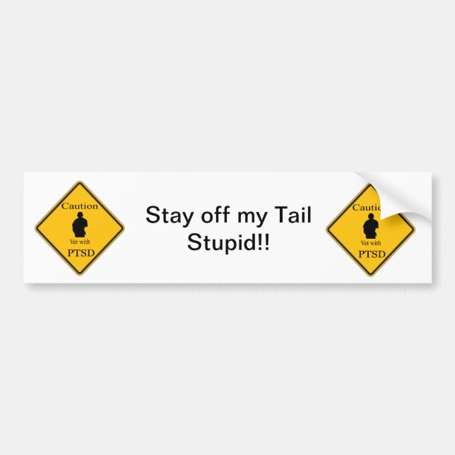 "PTSD" Military Bumper Sticker (Front)