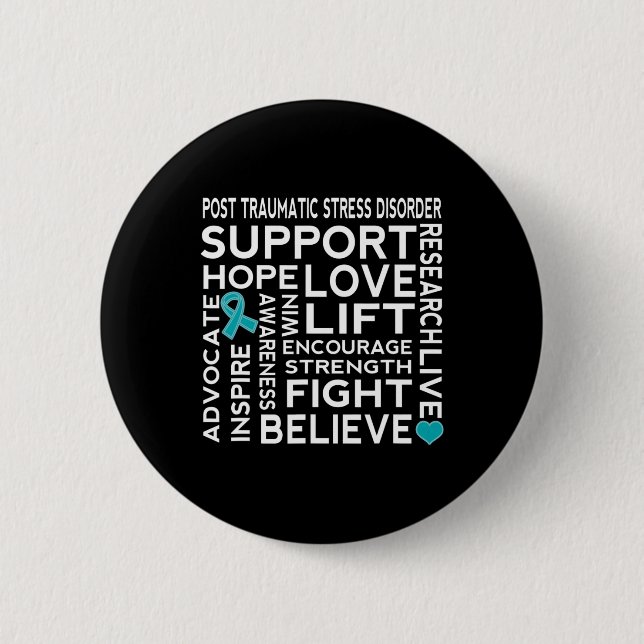 Ptsd Post Traumatic Stress Disorder Awareness 2  6 Cm Round Badge (Front)