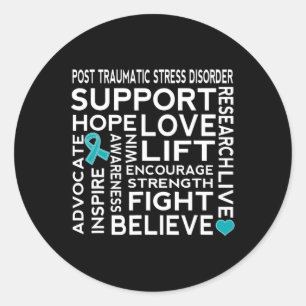 Ptsd Post Traumatic Stress Disorder Awareness 2  Classic Round Sticker