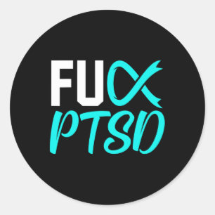 Ptsd Post Traumatic Stress Disorder Awareness Ribb Classic Round Sticker