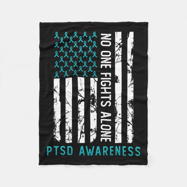 Ptsd Post Traumatic Stress Disorder Awareness Supp Fleece Blanket (Front)