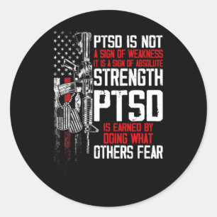 Ptsd Post-traumatic Stress Disorder Strength Aware Classic Round Sticker