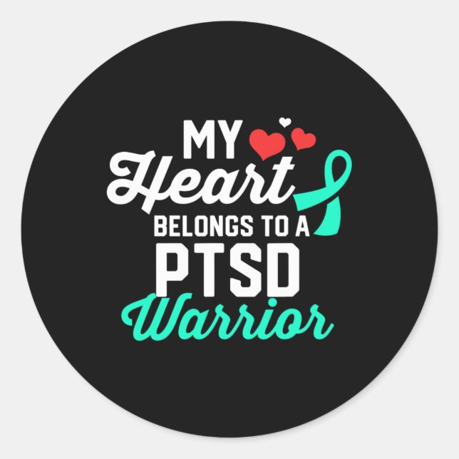 Ptsd Stress Warrior Survivor Support Awareness Rec Classic Round Sticker (Front)