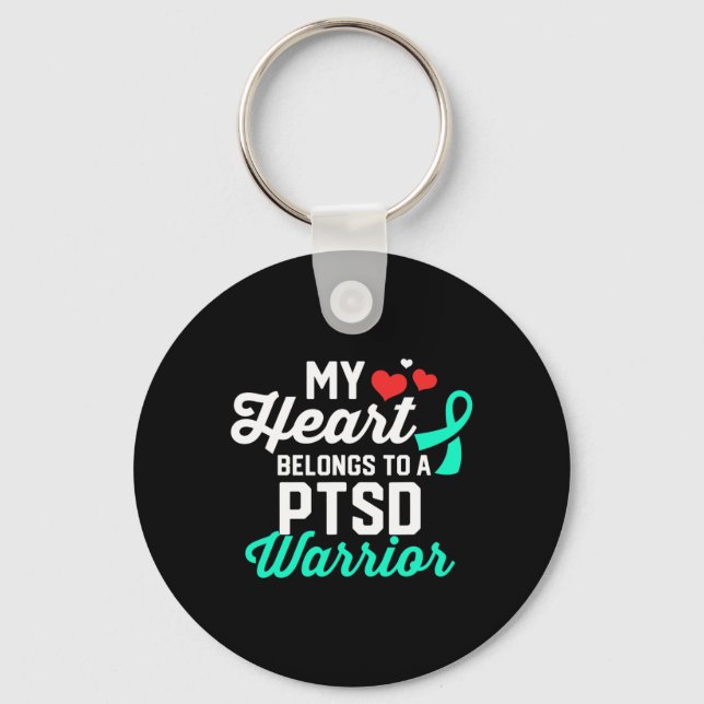 Ptsd Stress Warrior Survivor Support Awareness Rec Key Ring (Front)