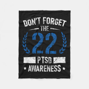 Ptsd Suicide Awareness American Veteran Soldier 22 Fleece Blanket