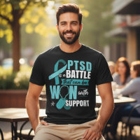 PTSD Support Teal Ribbon Dog Tags