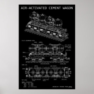 PTW Air-Activated Cement Train "Blueprint" Poster
